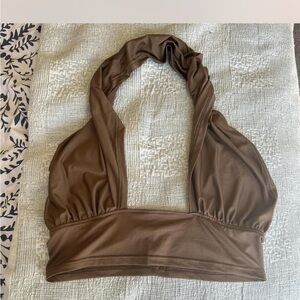 Women's Brown Halter Top